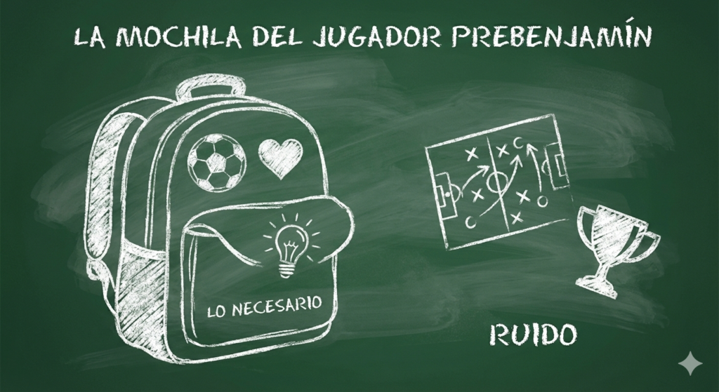 Gráfico de contenidos y objetivos que debe aprender un prebenjamín en fútbol base